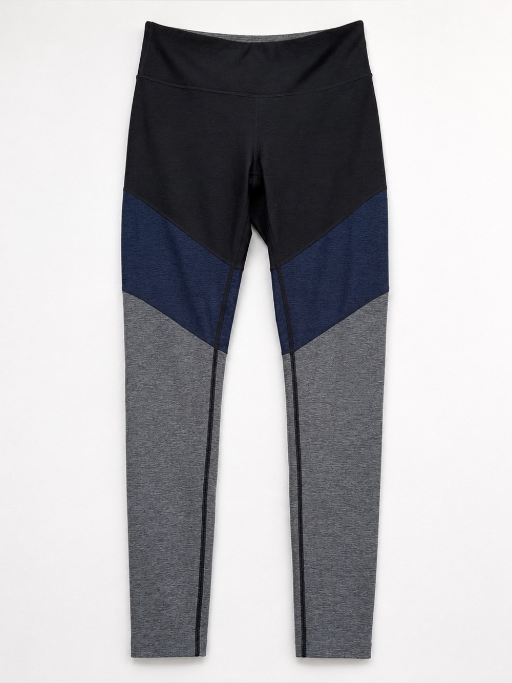 NWOT Outdoor Voices Colorblock Leggings Small Gray Blue High Rise 7/8 Athletic